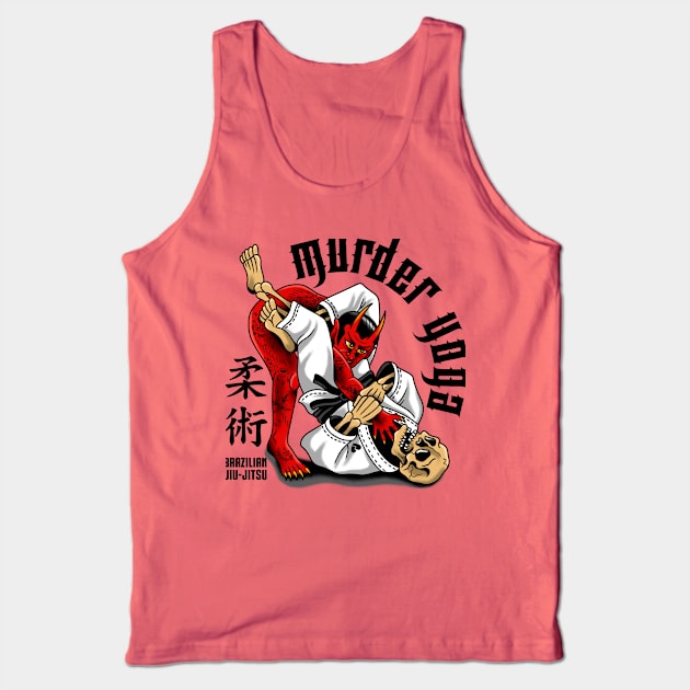 Murder yoga on white Tank Top by Slowcat13